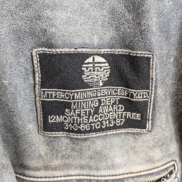 GRAIL Real 90s USFS boxy fit Territoire Redskins faded real leather jacket - Picture 4 of 8